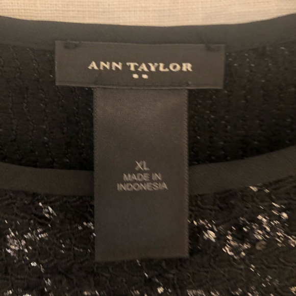 Ann Taylor black with silver blouse, Size XL - Picture 4 of 8